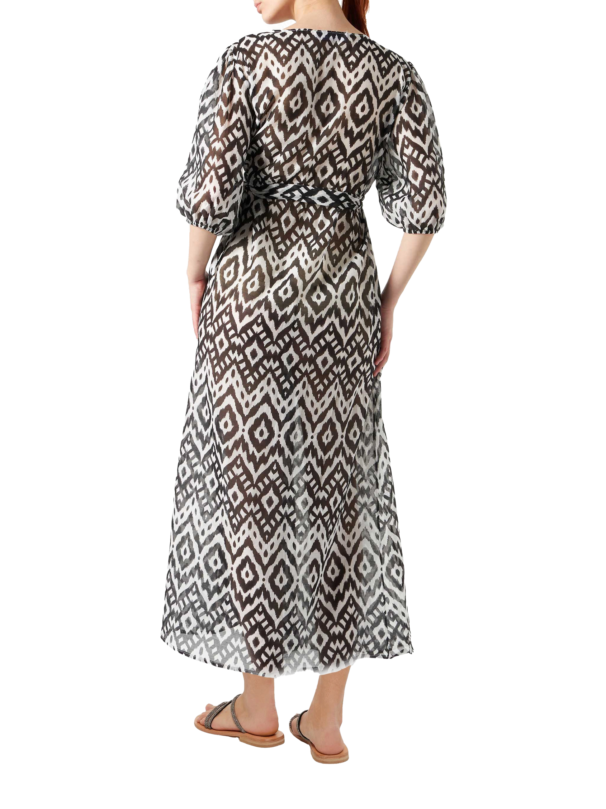 Cotton and silk long dress Bliss with ikat print - MC2 Saint Barth