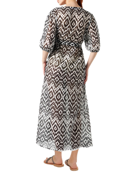 Cotton and silk long dress Bliss with ikat print - MC2 Saint Barth