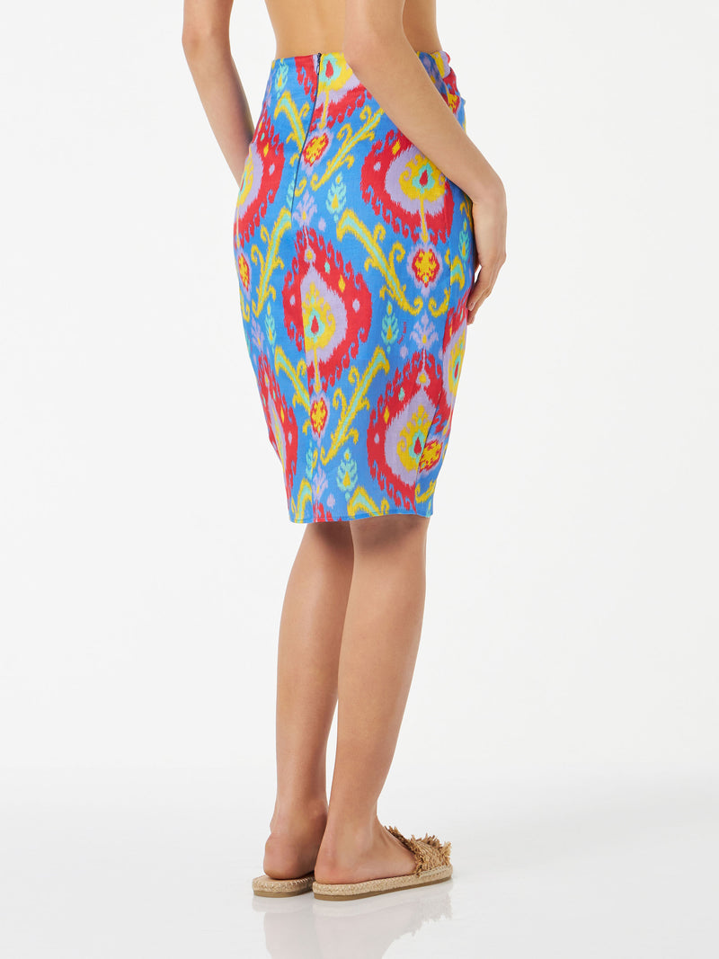 Woman mid skirt Amanda with multicolor print