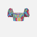 Crop-Top mit Ikat-Print