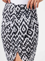 Woman midi skirt Amanda with ikat print