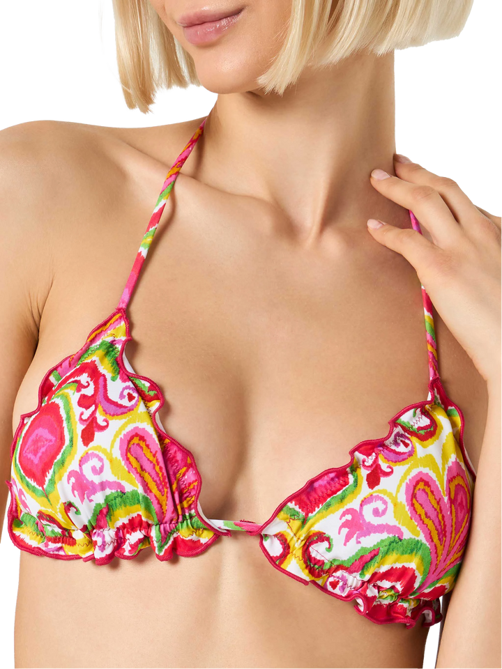 Damen-Triangel-Badeanzug mit Ikat-Print