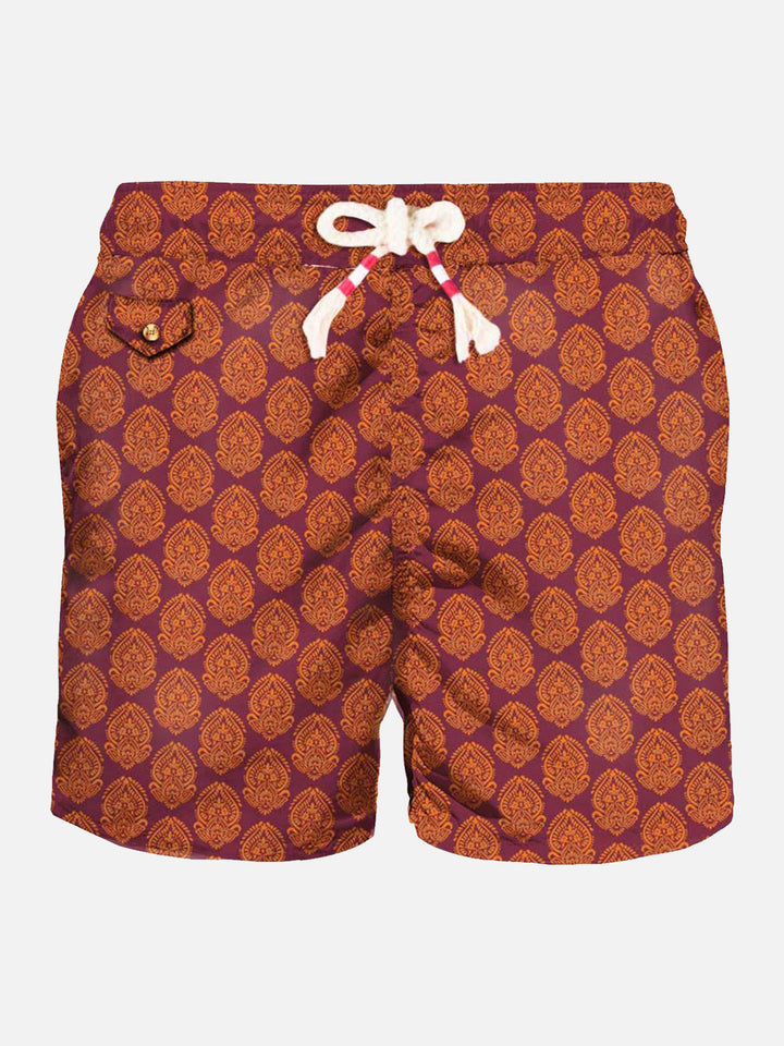 Light fabric man swim shorts Indian print - MC2 Saint Barth