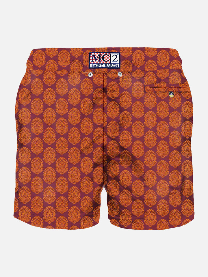 Light fabric man swim shorts Indian print - MC2 Saint Barth