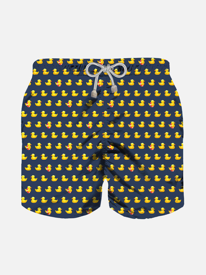 Costume da bagno da bambino in tessuto leggero con stampa papere