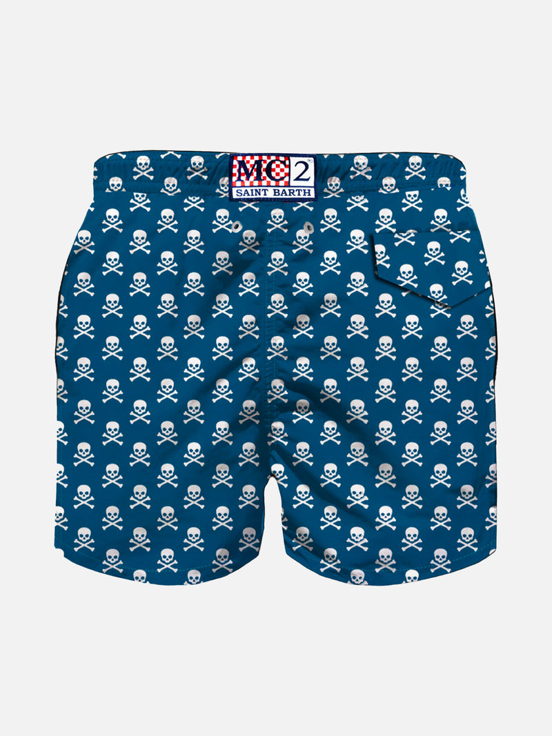 Jungen-Badeshorts aus leichtem Stoff mit Piraten-Print