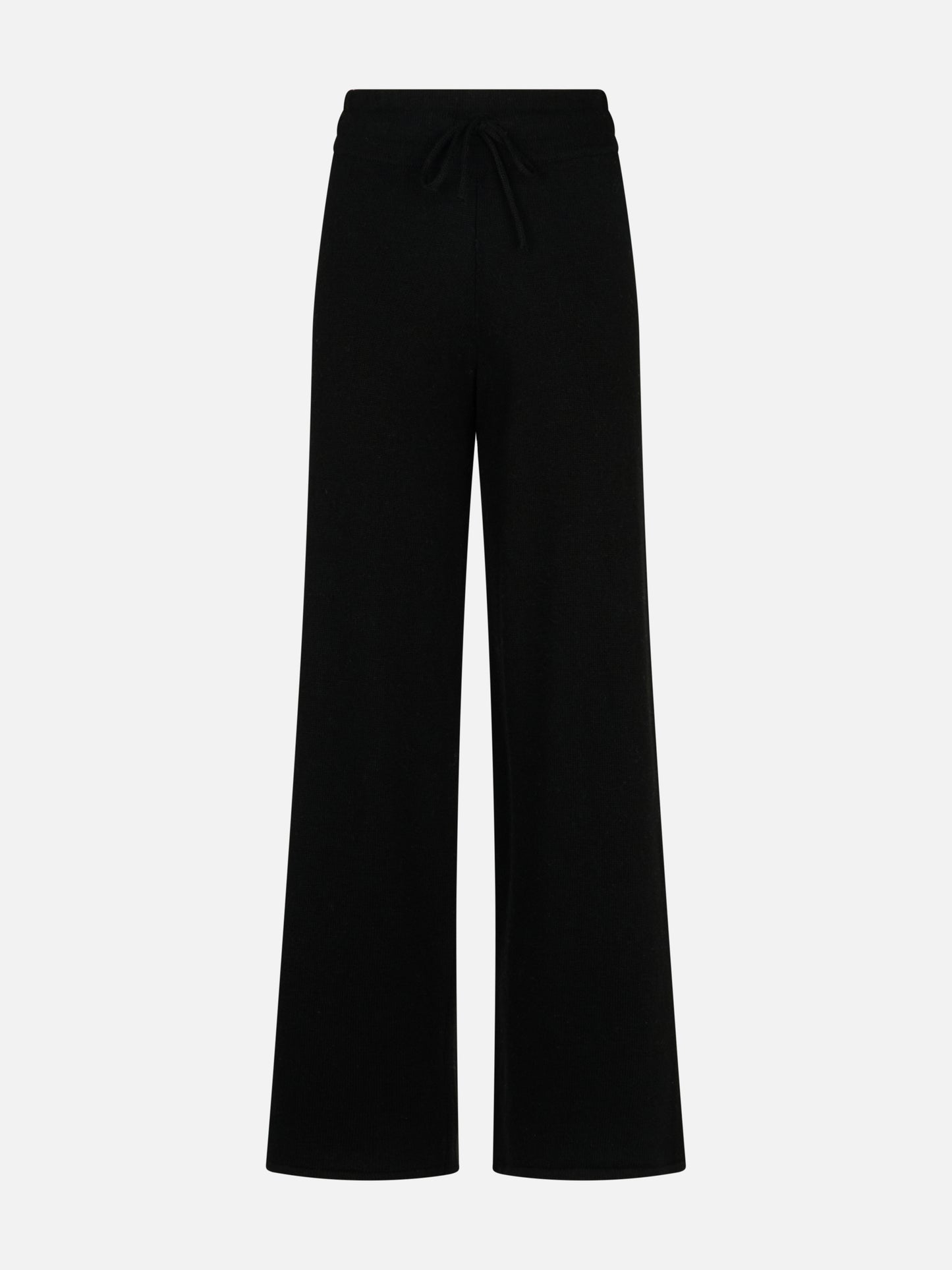 Pantalone a palazzo nero in maglia