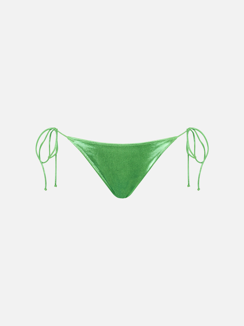 Slip mare donna lamina verde con laccetti laterali