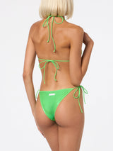 Woman lamina green triangle bikini