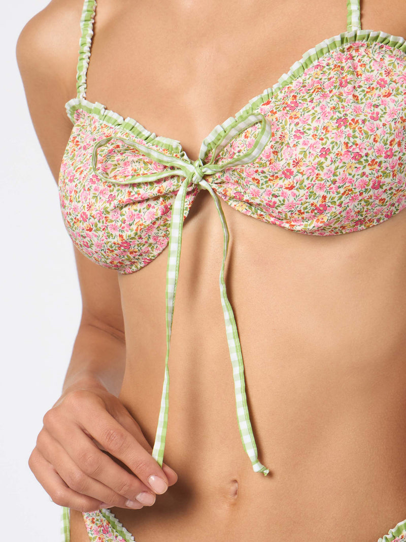 Bikini da donna a triangolo con stampa Liberty | Realizzato con tessuto Liberty