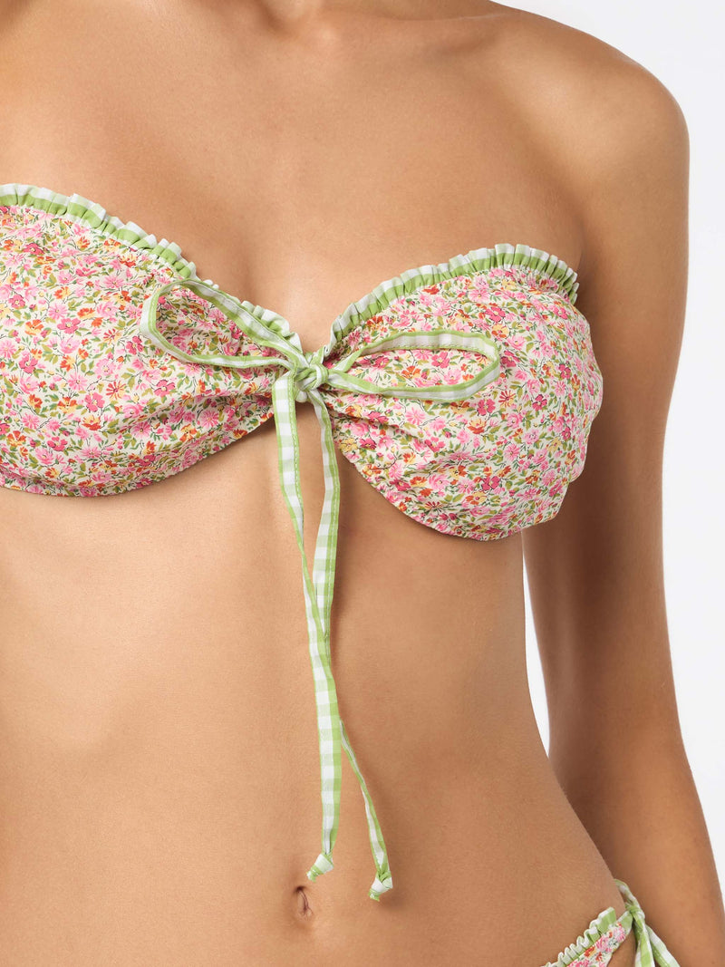 Costume da bagno top a bralette con stampa Liberty | Realizzato con tessuto Liberty