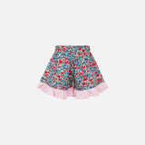 Pantaloncini da bambina in cotone con volant | Realizzato con tessuto Liberty