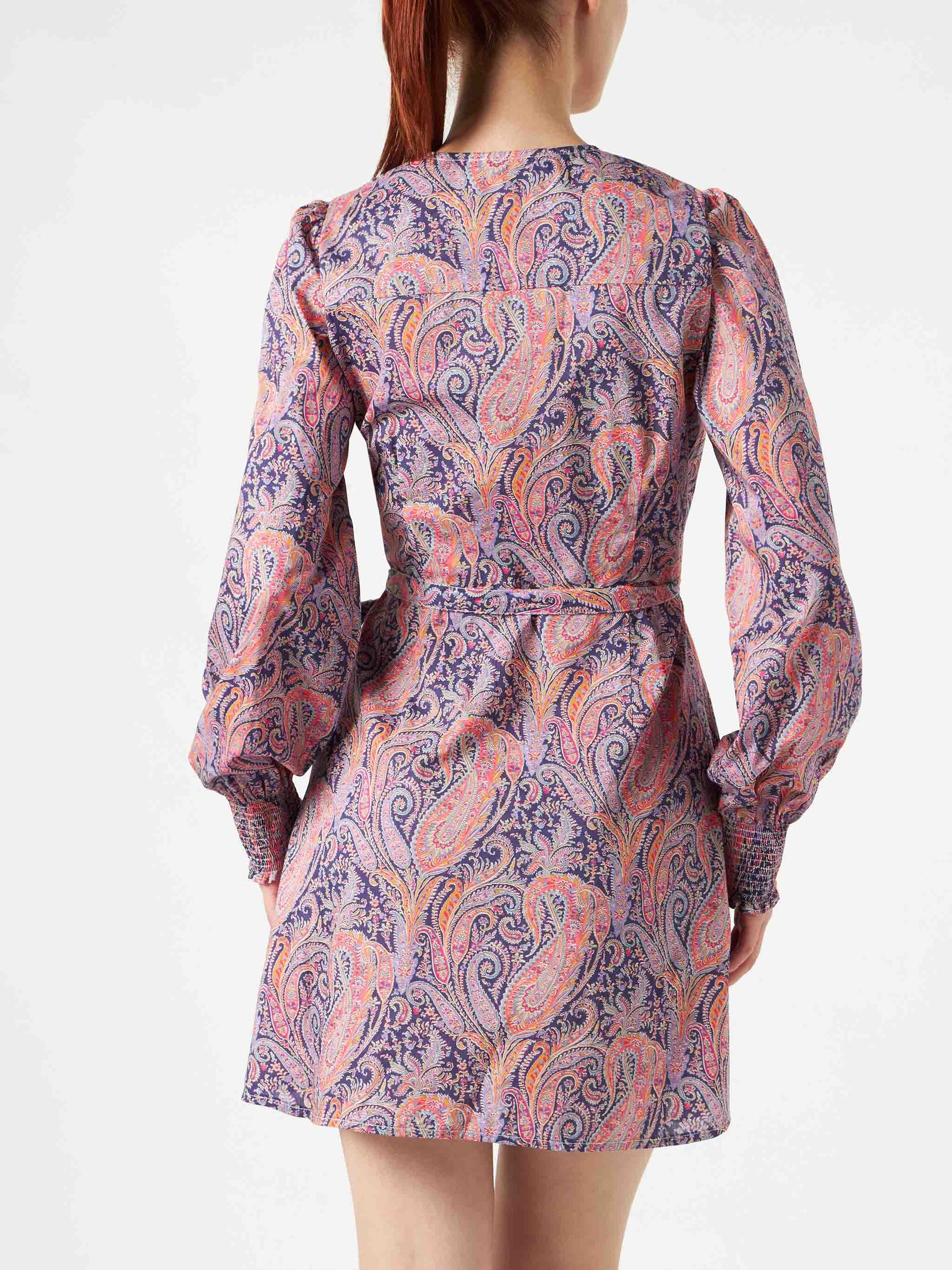 Cotton short dress Brilly with Liberty print