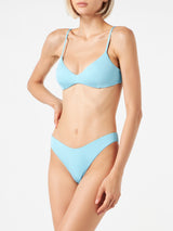 Hellblauer Bralette-Bikini für Damen