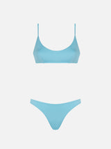 Bikini da donna a bralette colore azzurro