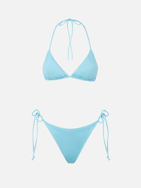 Hellblauer Damen-Triangel-Bikini