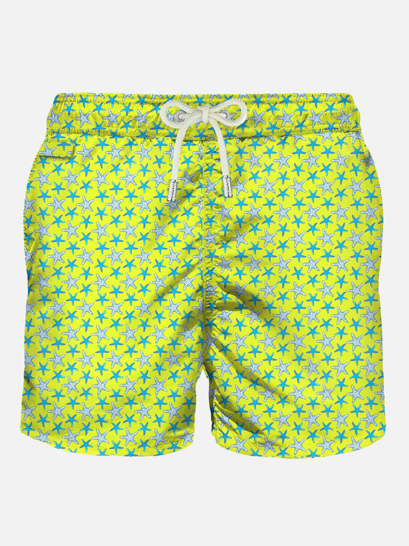 Light fabric man swim shorts starfish print