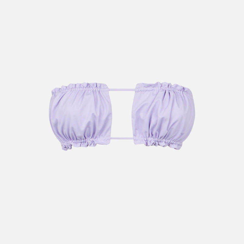 Woman lilac bandeau top swimsuit