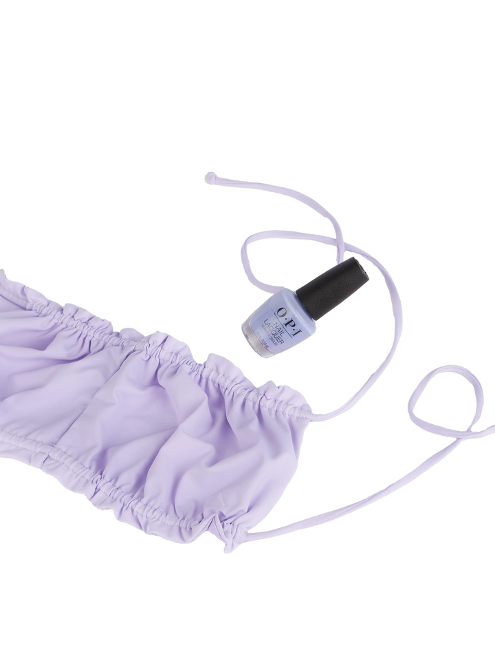 Fliederfarbener Bandeau-Top-Badeanzug für Damen