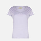 Woman lilac linen t-shirt Eloise