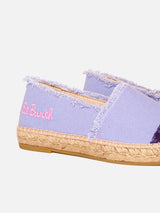 Lilac canvas espadrillas with embroidery