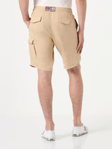 Beige linen bermuda shorts