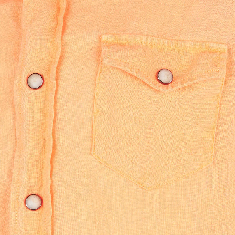 Boy fluo orange linen shirt