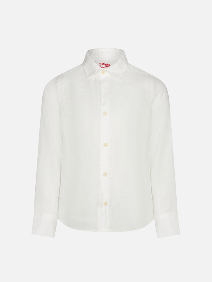 Camicia da bambino in lino bianco