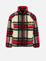 Sherpa-Jacke für Mädchen mit Tartan-Print