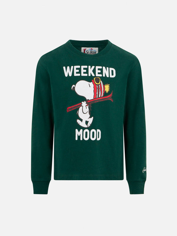 Boy crewneck sweater green with Snoopy print | SNOOPY PEANUTS™ SPECIAL EDITION