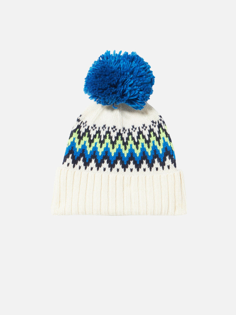 Man beanie with Icelandic jacquard