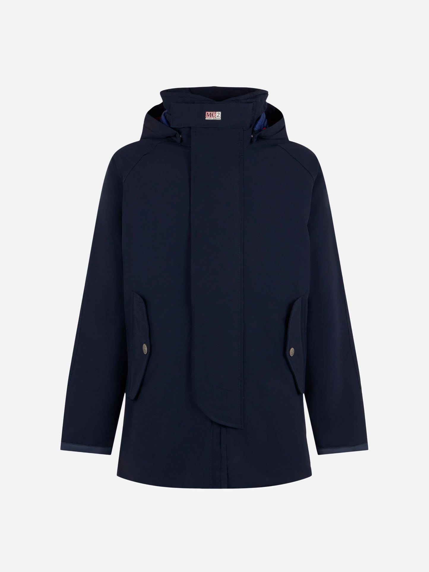 Blaue, marineblaue Parkajacke mit Kapuze Voyager
