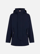 Blue navy blue hooded parka jacket Voyager