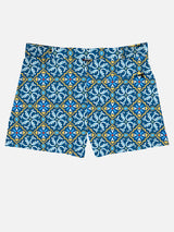 Herren-Badeshorts mit Maiolika-Print