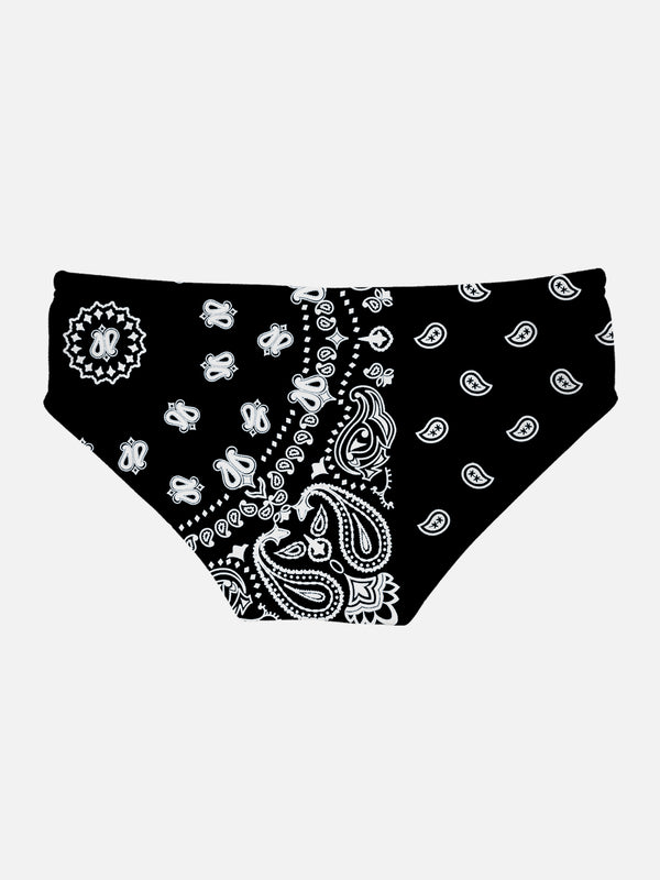 Schwarze Bandana-Badehose