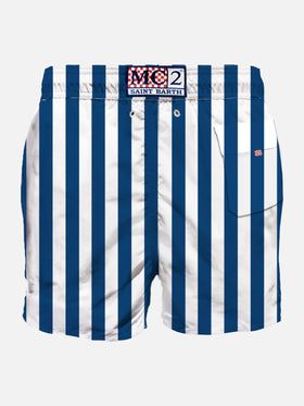 Costume da bagno classico da uomo a righe bianche e blu