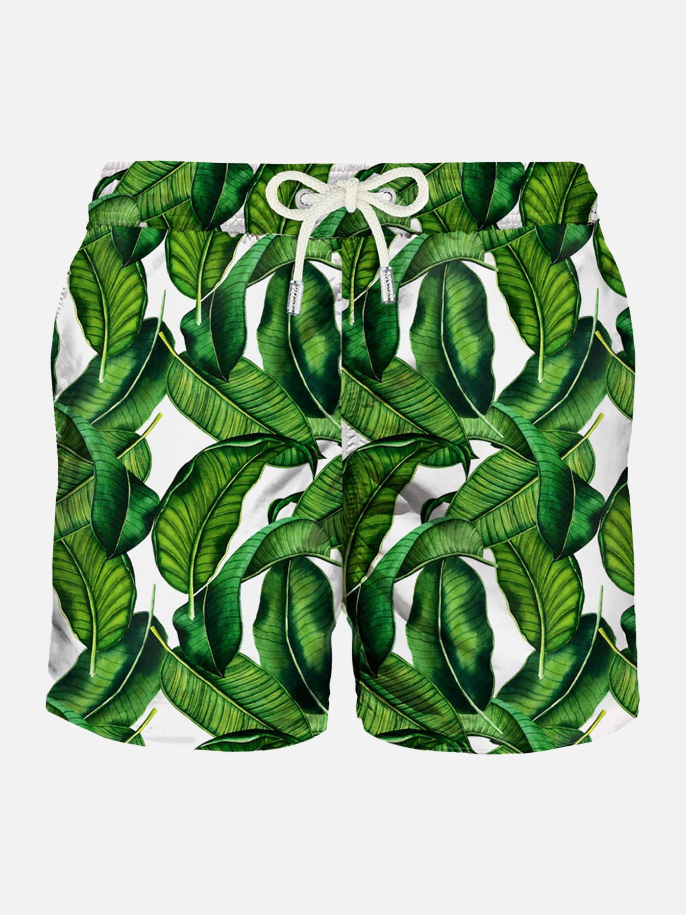 Banana leaves print mid-length swim shorts - MC2 Saint Barth