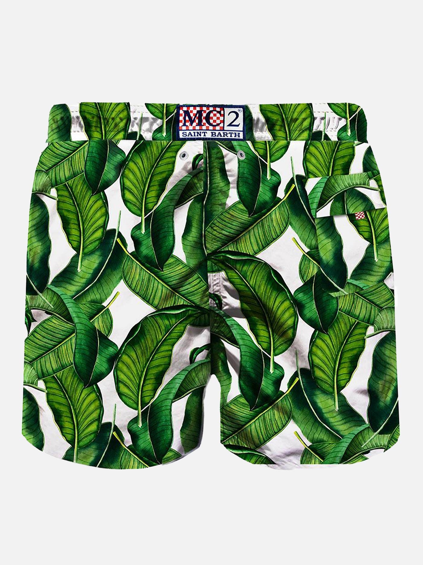 Banana leaves print mid-length swim shorts - MC2 Saint Barth