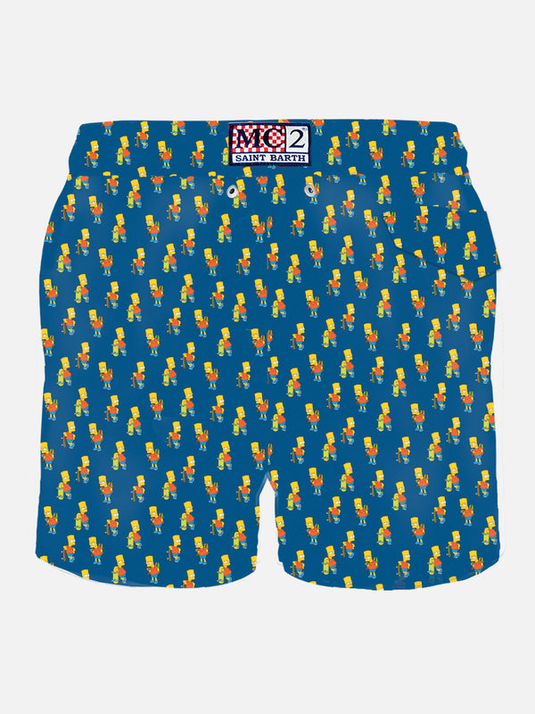 Man light fabric swim shorts with skater Bart print | THE SIMPSONS SPECIAL EDITION