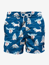 Basset hound man swim shorts