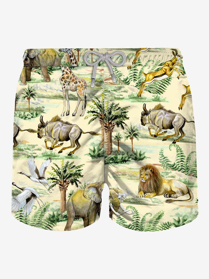 Klassische Herren-Badeshorts mit Wildtier-Print