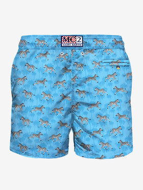 Light fabric man swim shorts zebra print - MC2 Saint Barth