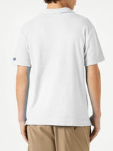 Man white cotton terry polo