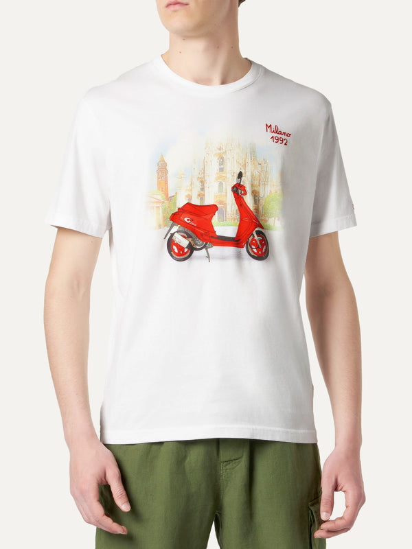 Man cotton t-shirt with Milano Moto 1992 print