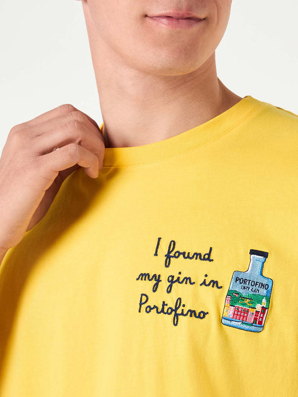 Man cotton t-shirt with I found my gin in Portofino embroidery | PORTOFINO DRY GIN SPECIAL EDITION