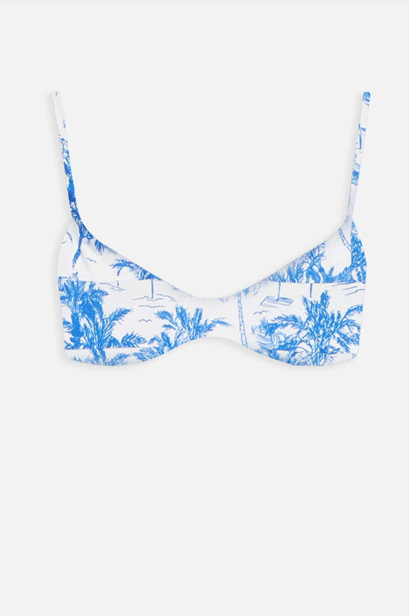 Woman Toile de Jouy scoop bralette beach top May