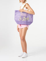 Borsa shopper in rete viola con toppa in spugna | MELISSA SATTA SPECIAL EDITION