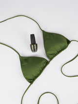 Bikini da donna a triangolo verde militare