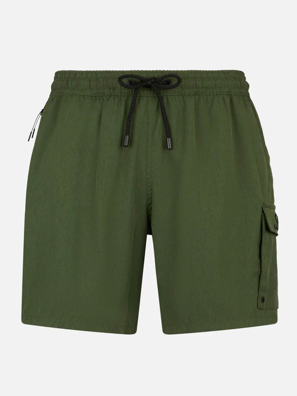 Costume da bagno da uomo comfort ed elasticizzato colore verde militare