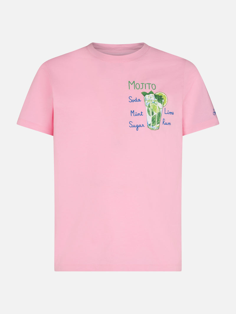 Man cotton t-shirt with Mojito print